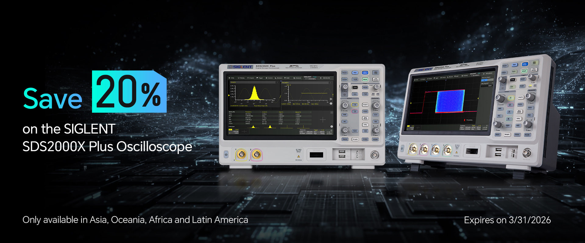 Save 20% on the SIGLENT SDS2000X Plus Oscilloscope